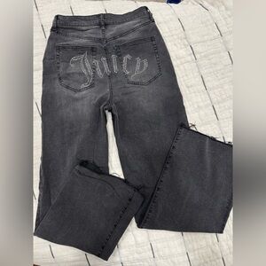 Juicy Couture rhinestone stone sparkle pockets wide Stylish Black Women's Jeans‎